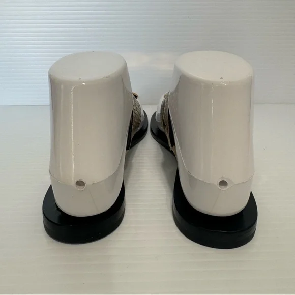 Tory Burch Patos Disk Thong Woven Leather Sandals Size 5 1/2 - Picture 6 of 12